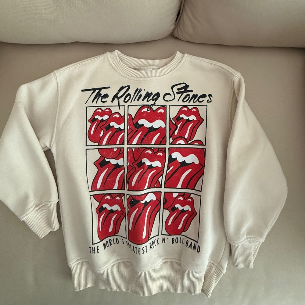 Zara Rolling Stones Cream Sweater